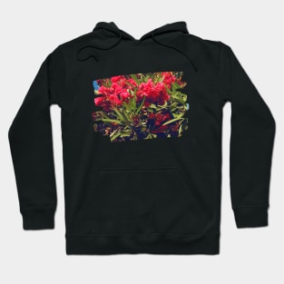 Pretty Red Flower with green leaves nature lovers beautiful photography design Hoodie